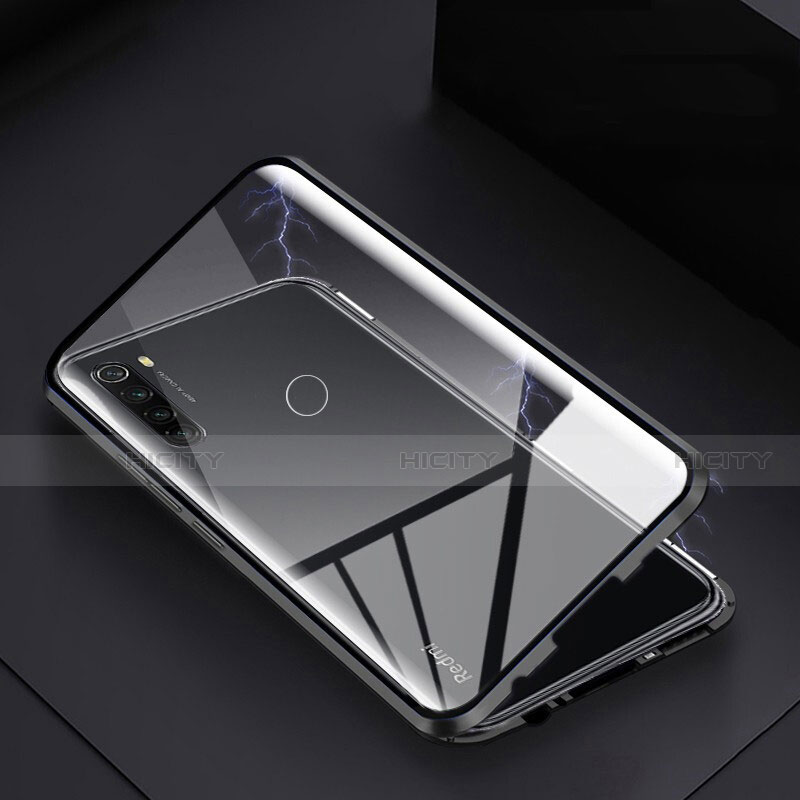 Funda Bumper Lujo Marco de Aluminio Espejo 360 Grados Carcasa M01 para Xiaomi Redmi Note 8 (2021) Negro