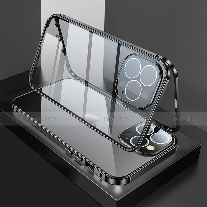 Funda Bumper Lujo Marco de Aluminio Espejo 360 Grados Carcasa M02 para Apple iPhone 13 Pro