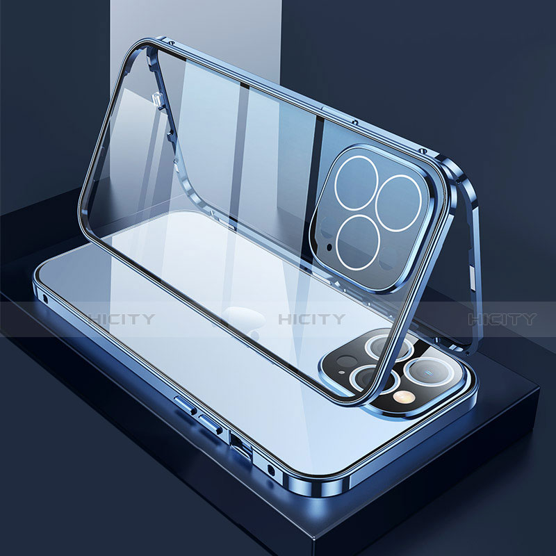 Funda Bumper Lujo Marco de Aluminio Espejo 360 Grados Carcasa M02 para Apple iPhone 13 Pro Max