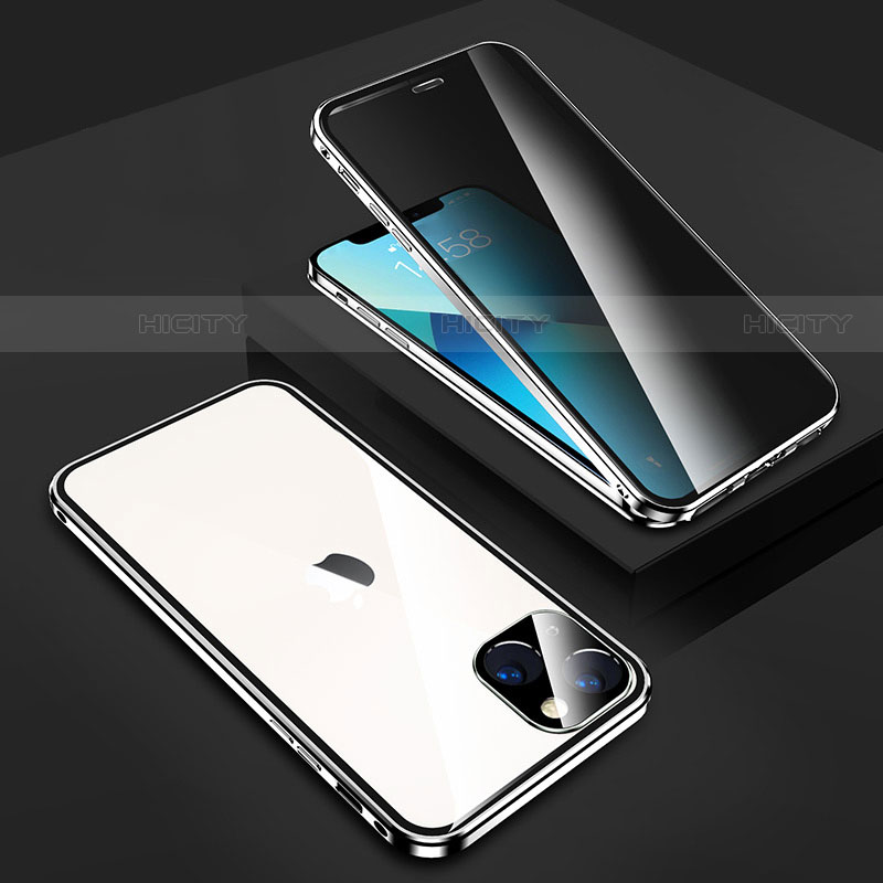 Funda Bumper Lujo Marco de Aluminio Espejo 360 Grados Carcasa M02 para Apple iPhone 14