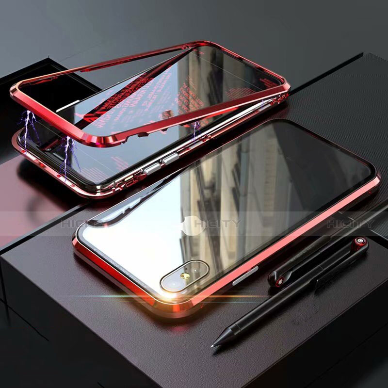 Funda Bumper Lujo Marco de Aluminio Espejo 360 Grados Carcasa M02 para Apple iPhone X