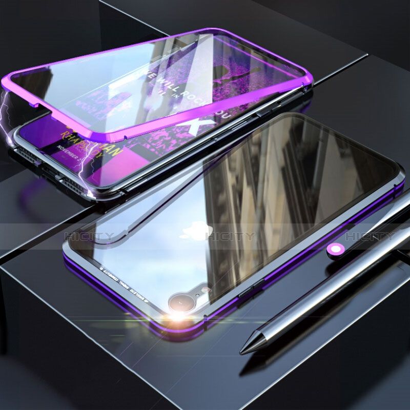 Funda Bumper Lujo Marco de Aluminio Espejo 360 Grados Carcasa M02 para Apple iPhone XR