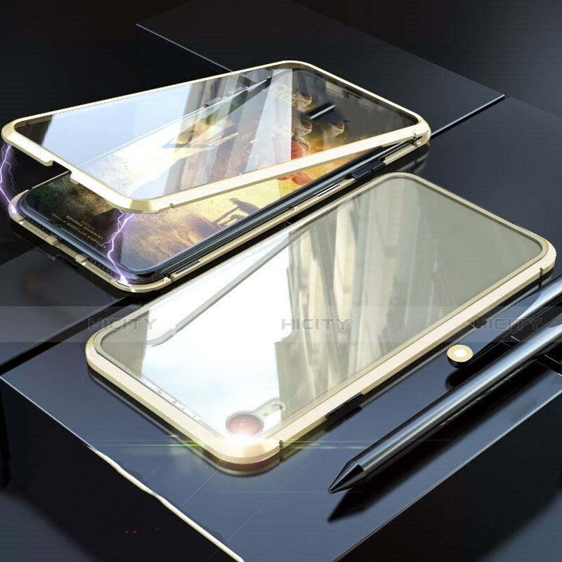 Funda Bumper Lujo Marco de Aluminio Espejo 360 Grados Carcasa M02 para Apple iPhone XR