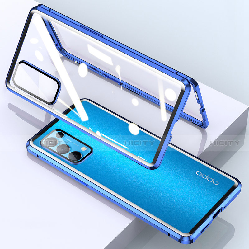 Funda Bumper Lujo Marco de Aluminio Espejo 360 Grados Carcasa M02 para Oppo Reno5 Pro 5G