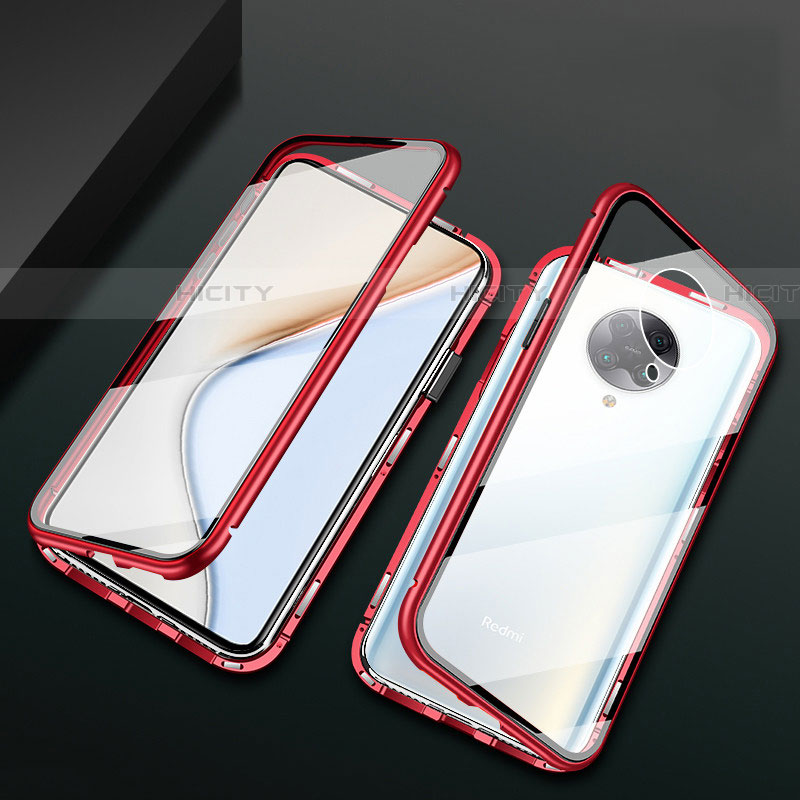 Funda Bumper Lujo Marco de Aluminio Espejo 360 Grados Carcasa M02 para Xiaomi Poco F2 Pro Rojo