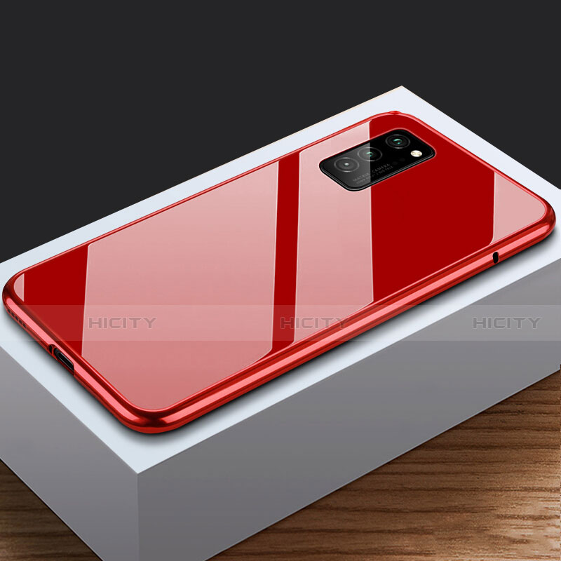 Funda Bumper Lujo Marco de Aluminio Espejo 360 Grados Carcasa M03 para Huawei Honor View 30 Pro 5G Rojo