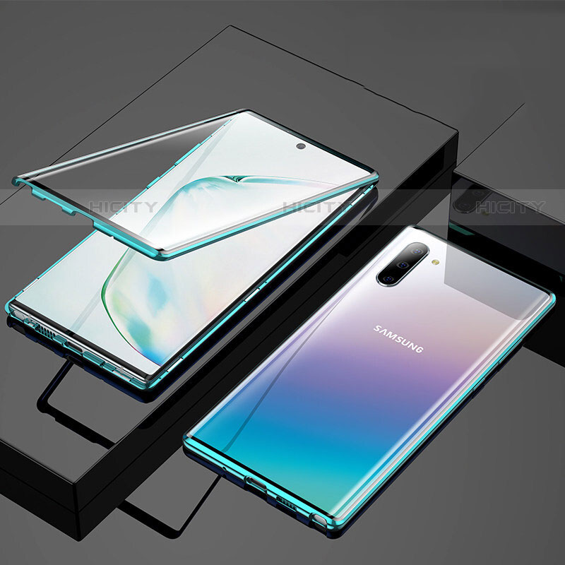 Funda Bumper Lujo Marco de Aluminio Espejo 360 Grados Carcasa M03 para Samsung Galaxy Note 10 5G Verde