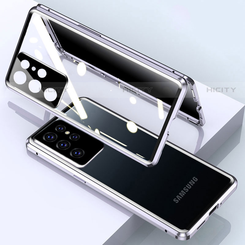 Funda Bumper Lujo Marco de Aluminio Espejo 360 Grados Carcasa M03 para Samsung Galaxy S21 Ultra 5G