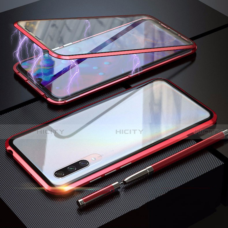 Funda Bumper Lujo Marco de Aluminio Espejo 360 Grados Carcasa M03 para Xiaomi CC9e Rojo