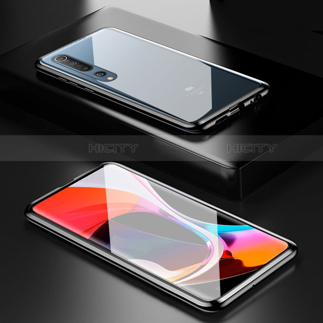 Funda Bumper Lujo Marco de Aluminio Espejo 360 Grados Carcasa M03 para Xiaomi Mi 10 Negro