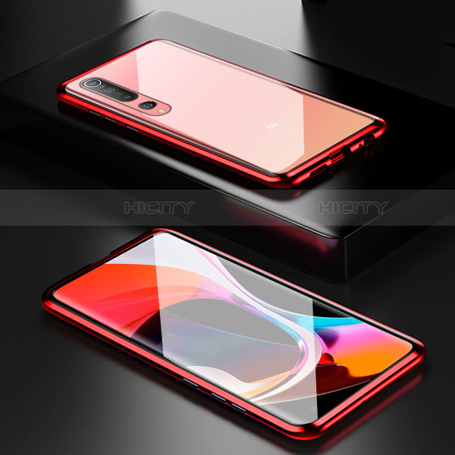 Funda Bumper Lujo Marco de Aluminio Espejo 360 Grados Carcasa M03 para Xiaomi Mi 10 Rojo