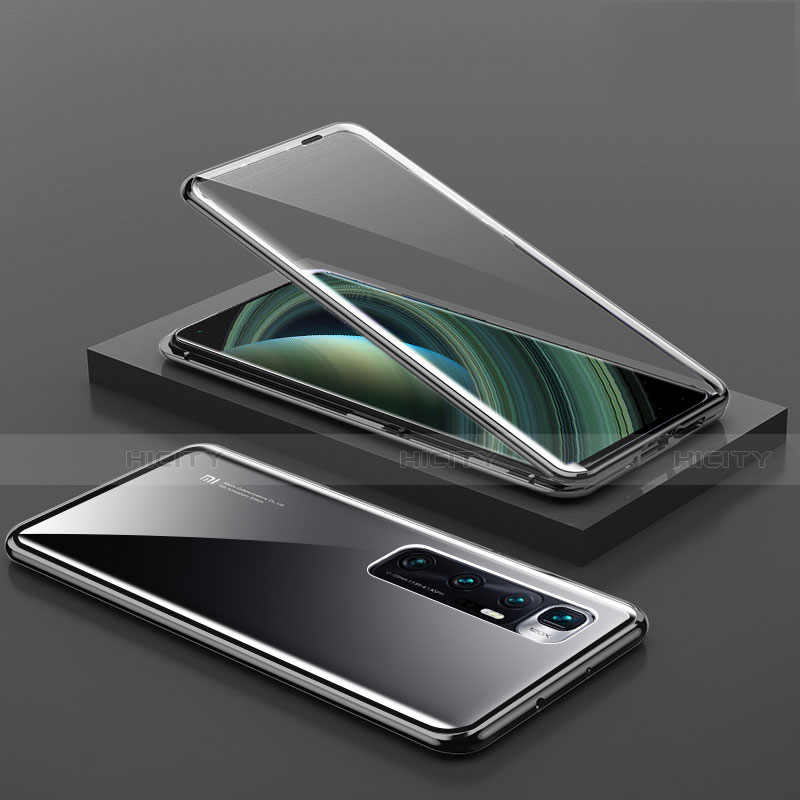 Funda Bumper Lujo Marco de Aluminio Espejo 360 Grados Carcasa M03 para Xiaomi Mi 10 Ultra Negro