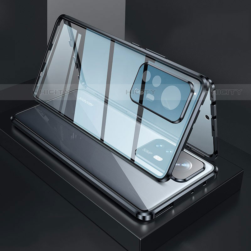 Funda Bumper Lujo Marco de Aluminio Espejo 360 Grados Carcasa M03 para Xiaomi Mi 12 Pro 5G Negro