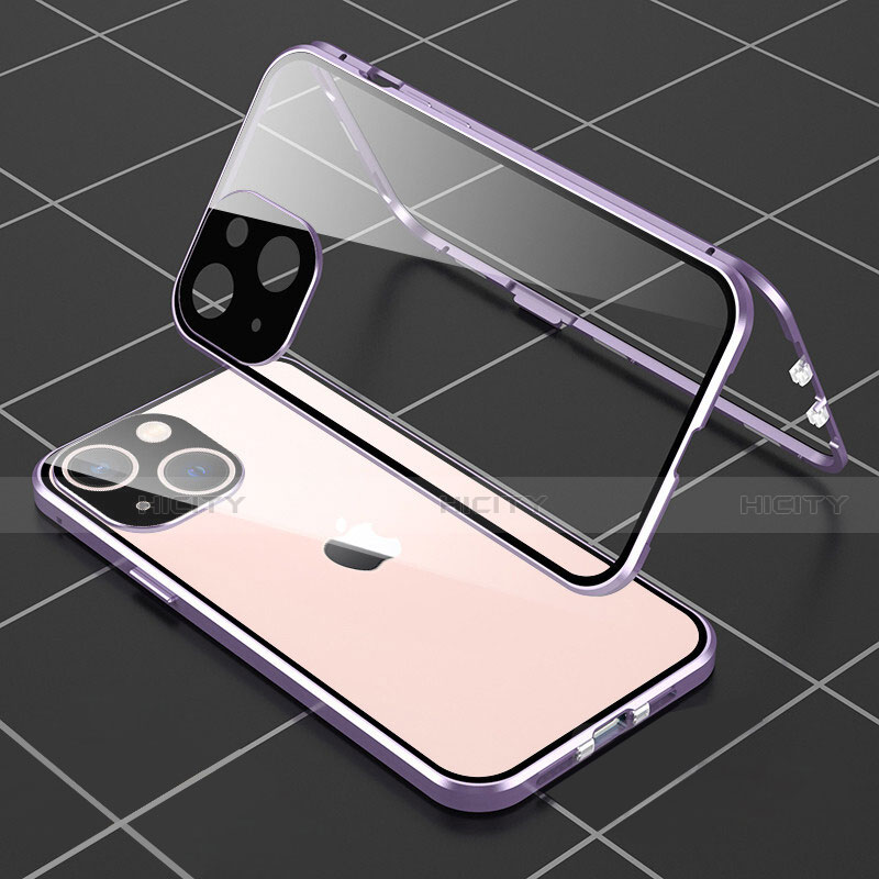 Funda Bumper Lujo Marco de Aluminio Espejo 360 Grados Carcasa M04 para Apple iPhone 13