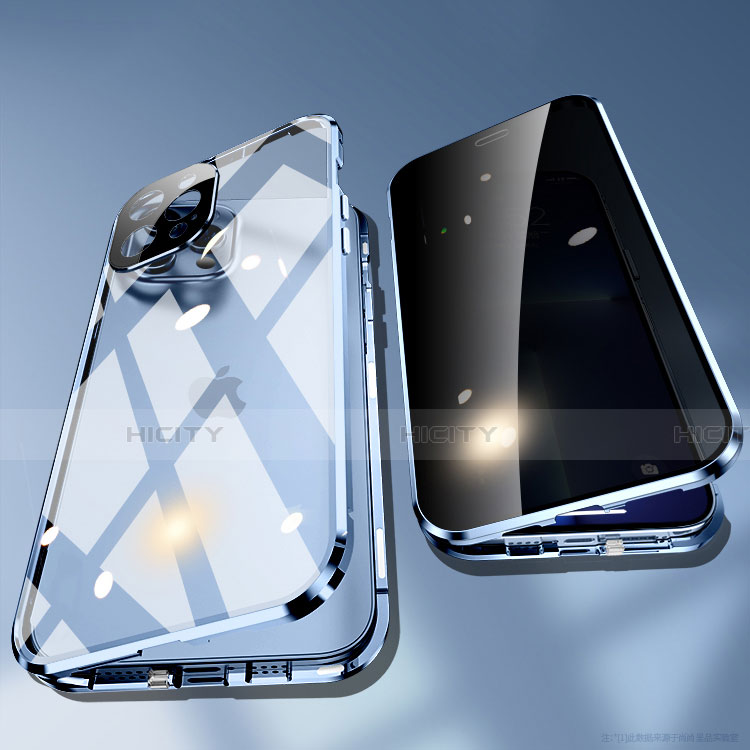 Funda Bumper Lujo Marco de Aluminio Espejo 360 Grados Carcasa M04 para Apple iPhone 13 Pro