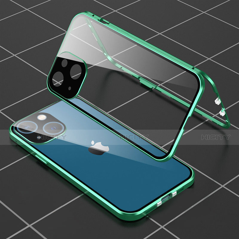 Funda Bumper Lujo Marco de Aluminio Espejo 360 Grados Carcasa M04 para Apple iPhone 14