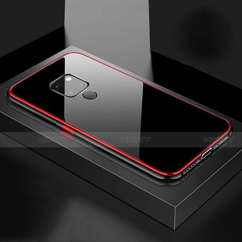 Funda Bumper Lujo Marco de Aluminio Espejo 360 Grados Carcasa M04 para Huawei Mate 20 Rojo
