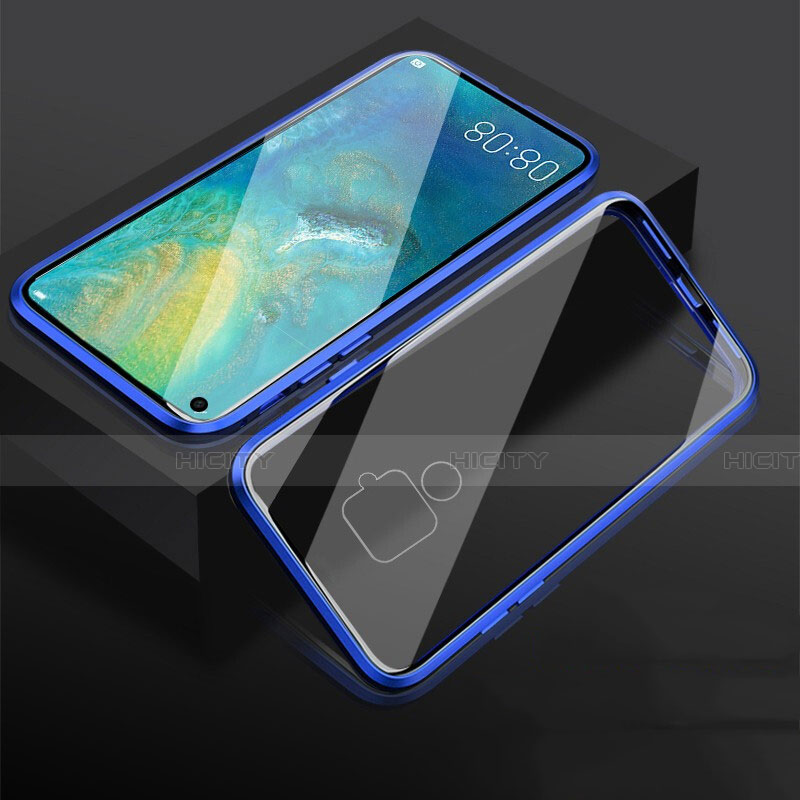 Funda Bumper Lujo Marco de Aluminio Espejo 360 Grados Carcasa M05 para Huawei Mate 30 Lite Azul