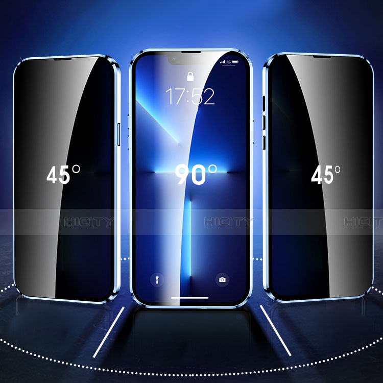 Funda Bumper Lujo Marco de Aluminio Espejo 360 Grados Carcasa M06 para Apple iPhone 14 Plus