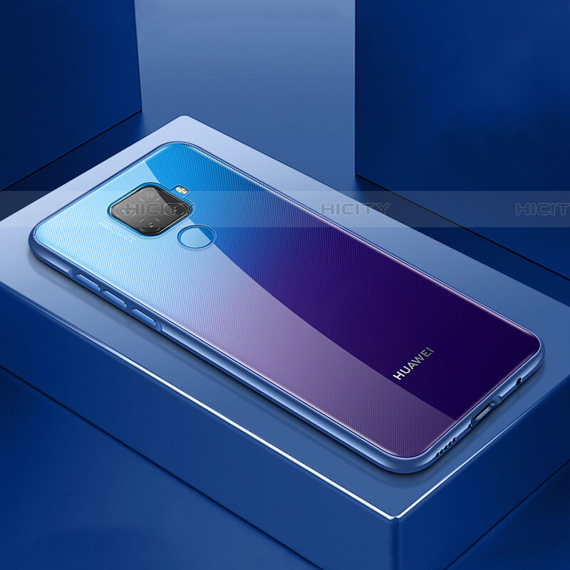 Funda Bumper Lujo Marco de Aluminio Espejo 360 Grados Carcasa M06 para Huawei Nova 5i Pro Azul