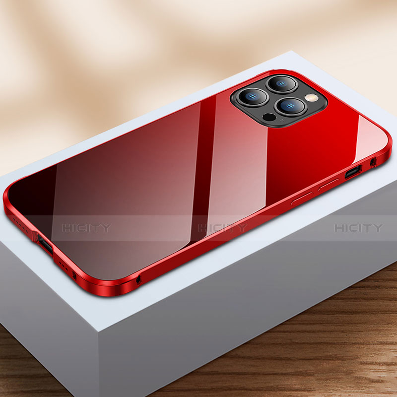 Funda Bumper Lujo Marco de Aluminio Espejo 360 Grados Carcasa M07 para Apple iPhone 13 Pro