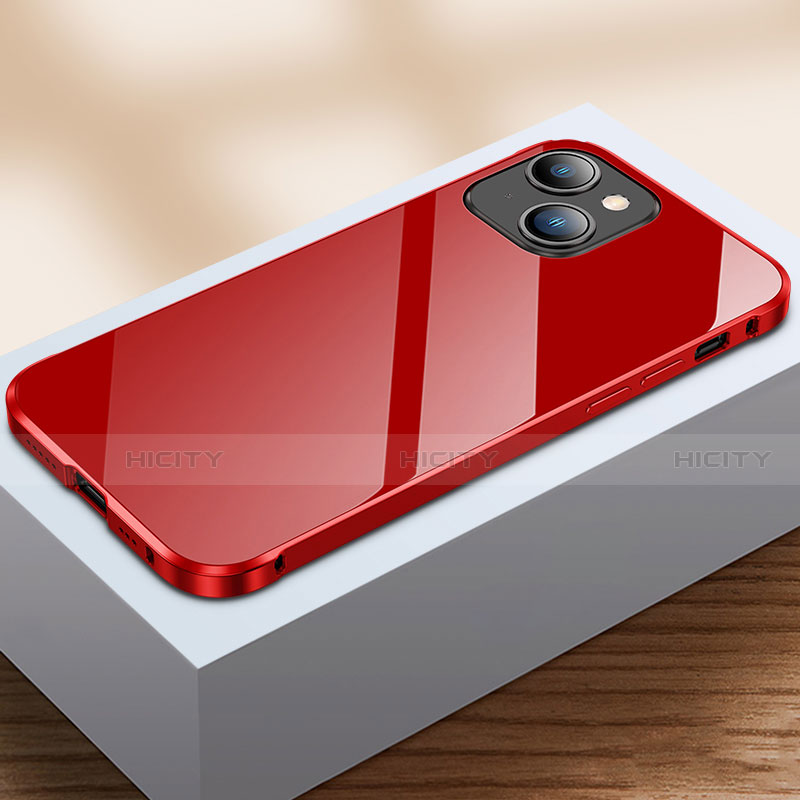 Funda Bumper Lujo Marco de Aluminio Espejo 360 Grados Carcasa M07 para Apple iPhone 14