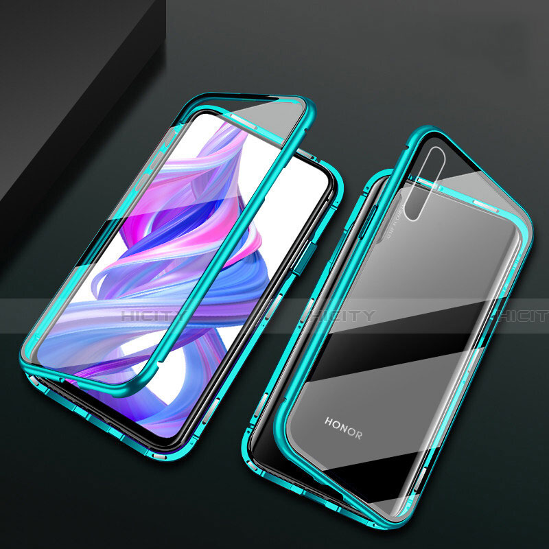 Funda Bumper Lujo Marco de Aluminio Espejo 360 Grados Carcasa M07 para Huawei Honor 9X Pro Verde