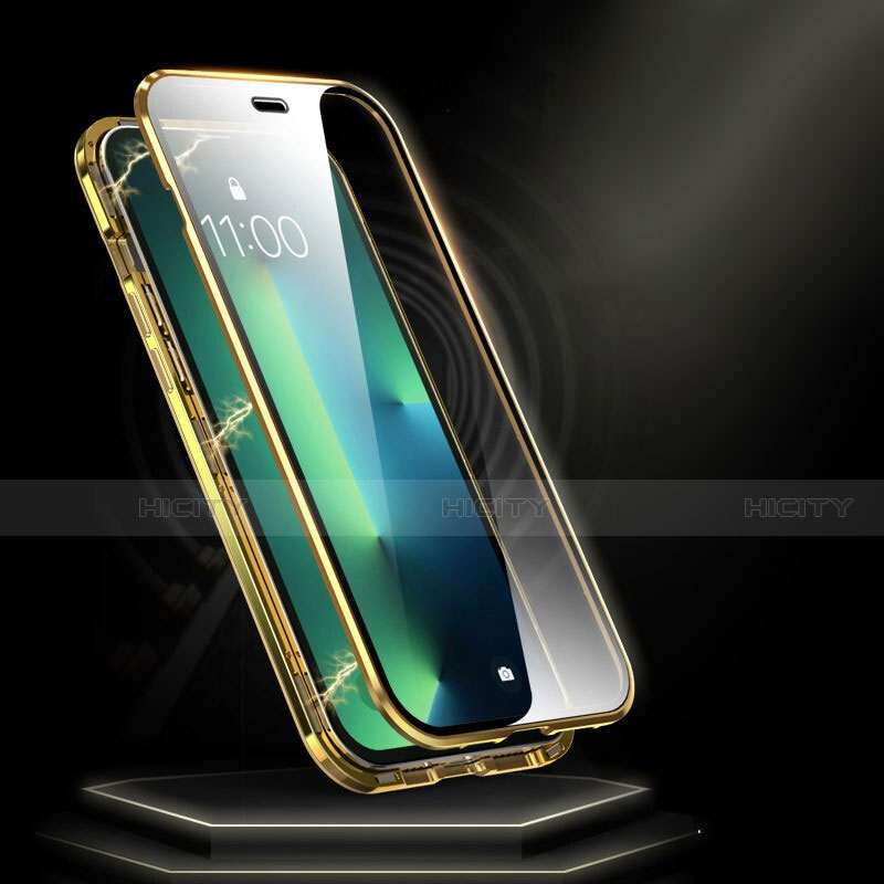 Funda Bumper Lujo Marco de Aluminio Espejo 360 Grados Carcasa M08 para Apple iPhone 13