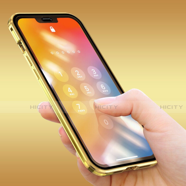 Funda Bumper Lujo Marco de Aluminio Espejo 360 Grados Carcasa M08 para Apple iPhone 13 Pro