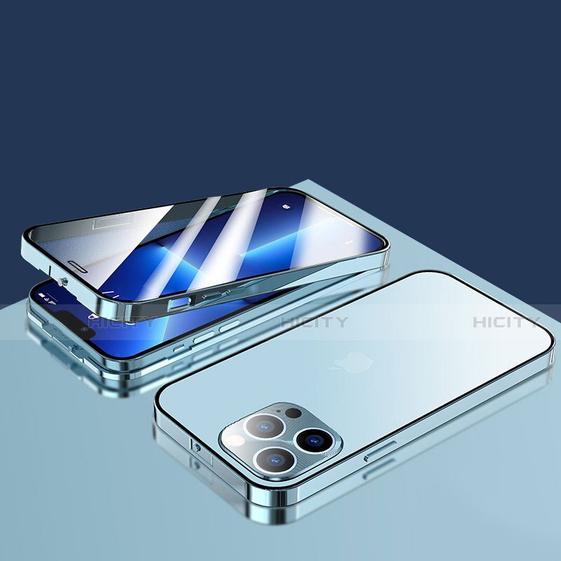 Funda Bumper Lujo Marco de Aluminio Espejo 360 Grados Carcasa M10 para Apple iPhone 13 Pro