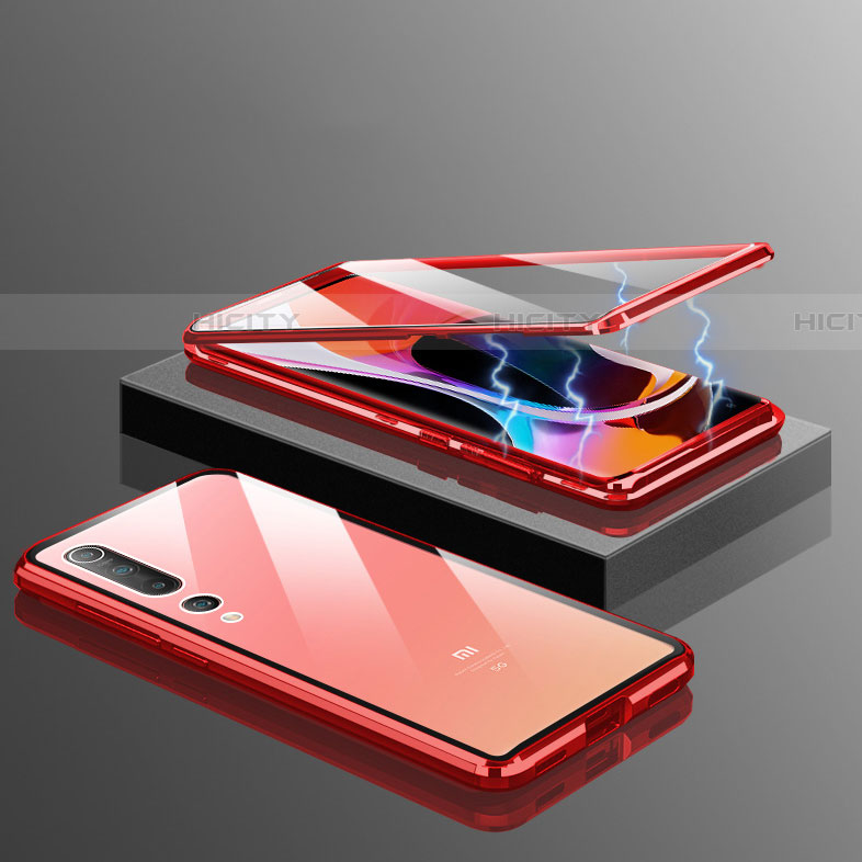 Funda Bumper Lujo Marco de Aluminio Espejo 360 Grados Carcasa M10 para Xiaomi Mi 10 Rojo