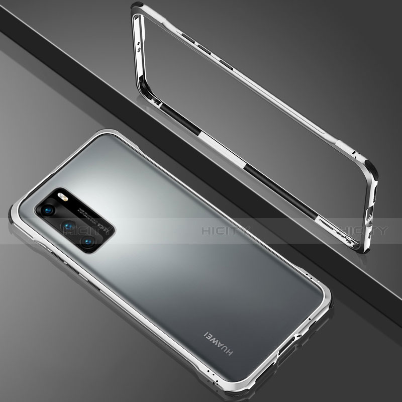 Funda Bumper Lujo Marco de Aluminio Espejo 360 Grados Carcasa N02 para Huawei P40