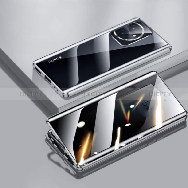 Funda Bumper Lujo Marco de Aluminio Espejo 360 Grados Carcasa P01 para Huawei Honor 100 5G