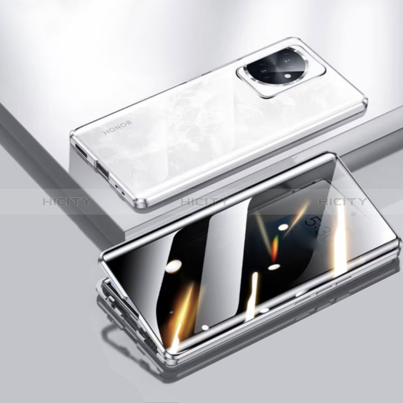 Funda Bumper Lujo Marco de Aluminio Espejo 360 Grados Carcasa P01 para Huawei Honor 100 5G