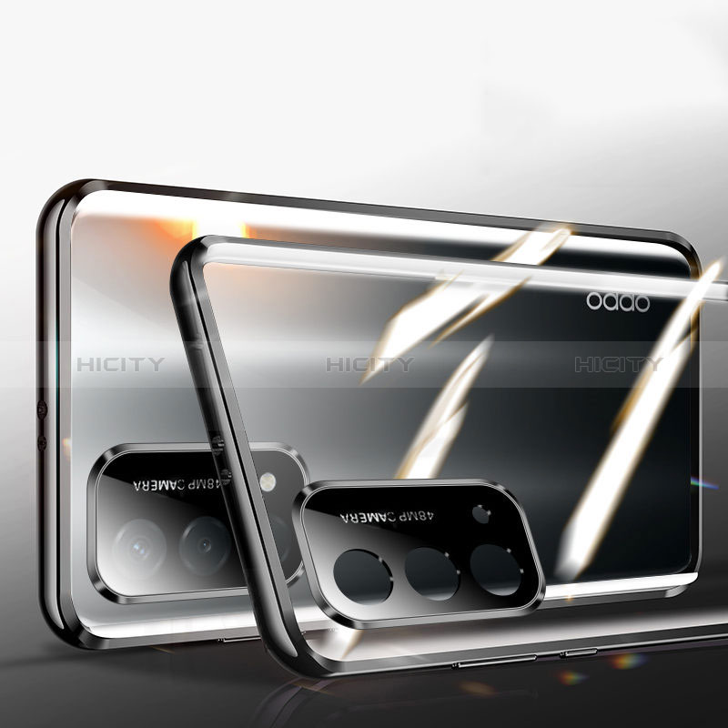 Funda Bumper Lujo Marco de Aluminio Espejo 360 Grados Carcasa P01 para Oppo A74 5G