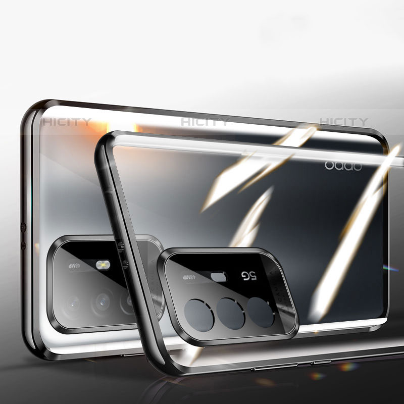Funda Bumper Lujo Marco de Aluminio Espejo 360 Grados Carcasa P01 para Oppo A94 5G