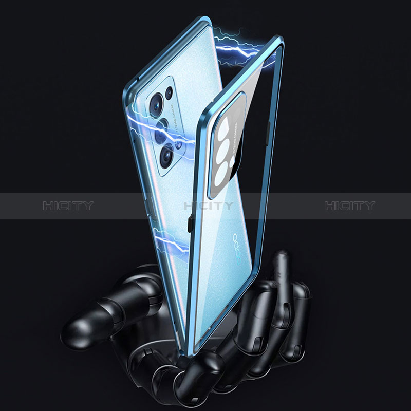 Funda Bumper Lujo Marco de Aluminio Espejo 360 Grados Carcasa P01 para Oppo Reno6 Pro+ Plus 5G