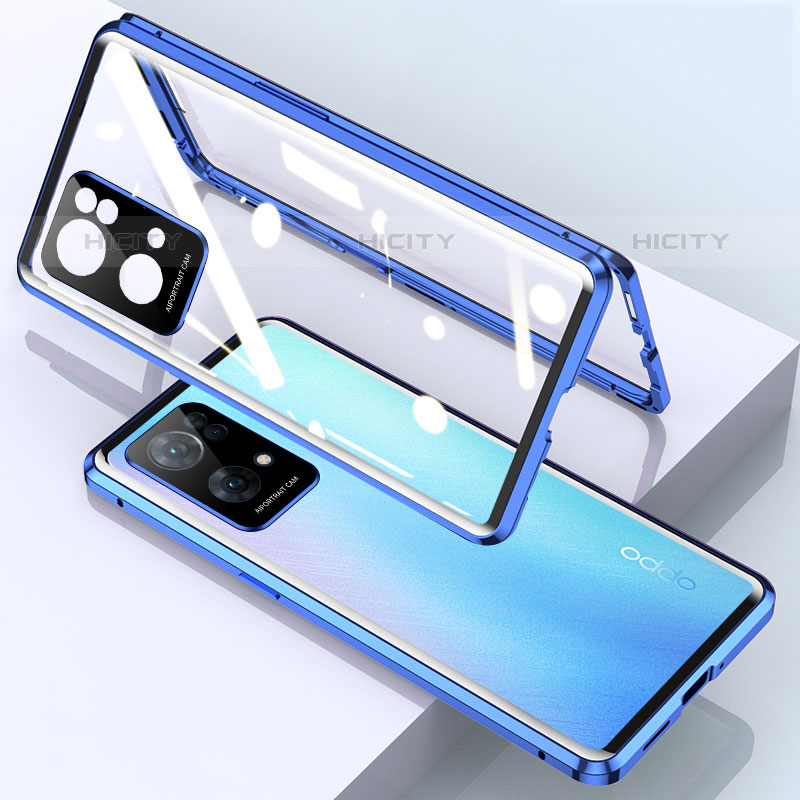 Funda Bumper Lujo Marco de Aluminio Espejo 360 Grados Carcasa P01 para Oppo Reno7 Pro 5G