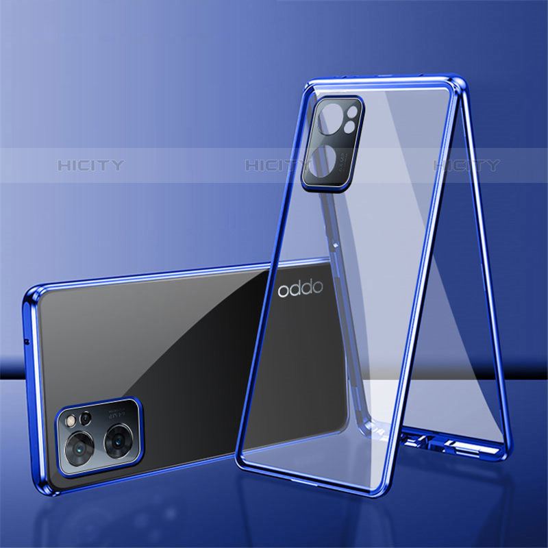 Funda Bumper Lujo Marco de Aluminio Espejo 360 Grados Carcasa P01 para Oppo Reno7 SE 5G