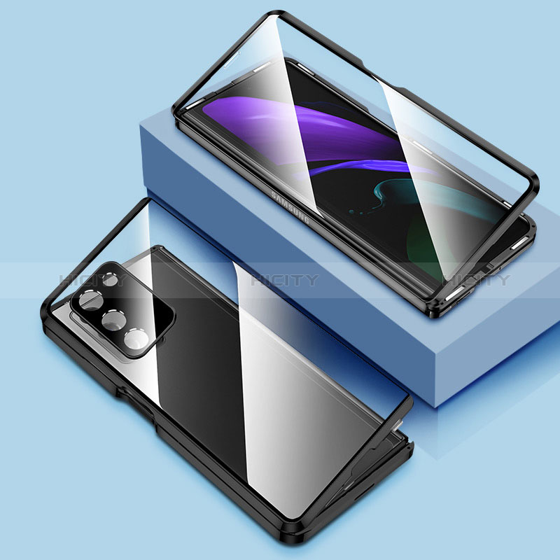 Funda Bumper Lujo Marco de Aluminio Espejo 360 Grados Carcasa P01 para Samsung Galaxy Z Fold2 5G