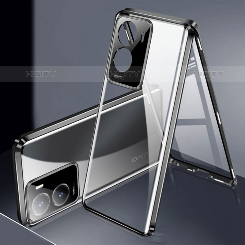 Funda Bumper Lujo Marco de Aluminio Espejo 360 Grados Carcasa P01 para Vivo iQOO Z7x 5G