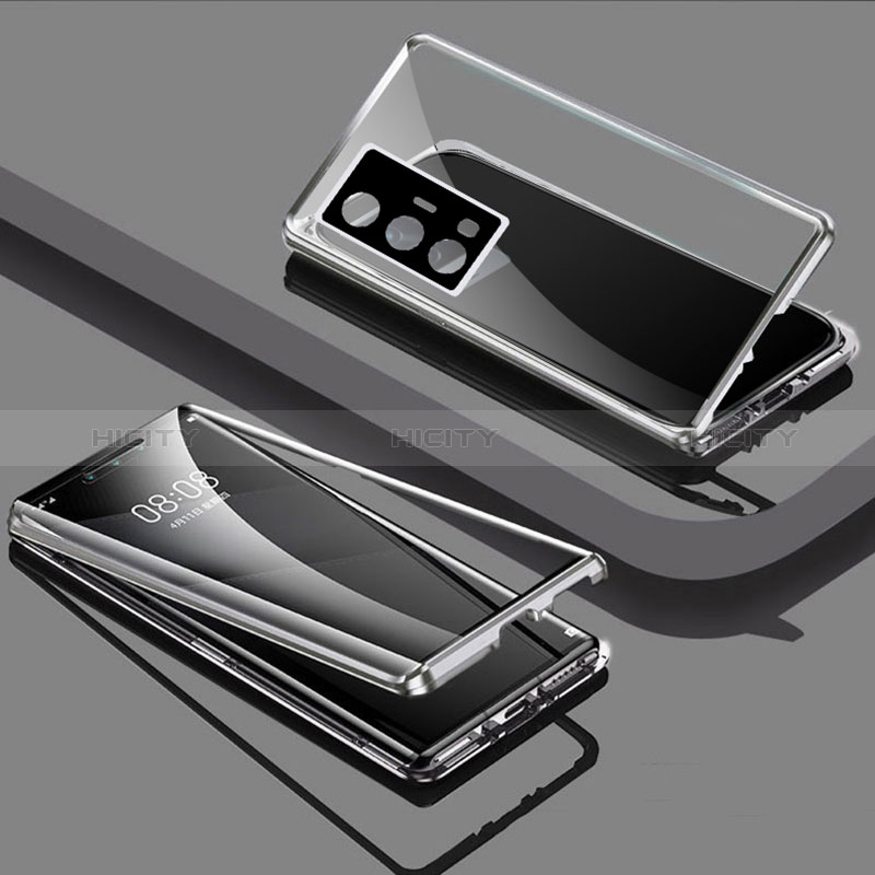 Funda Bumper Lujo Marco de Aluminio Espejo 360 Grados Carcasa P01 para Vivo X70 Pro 5G