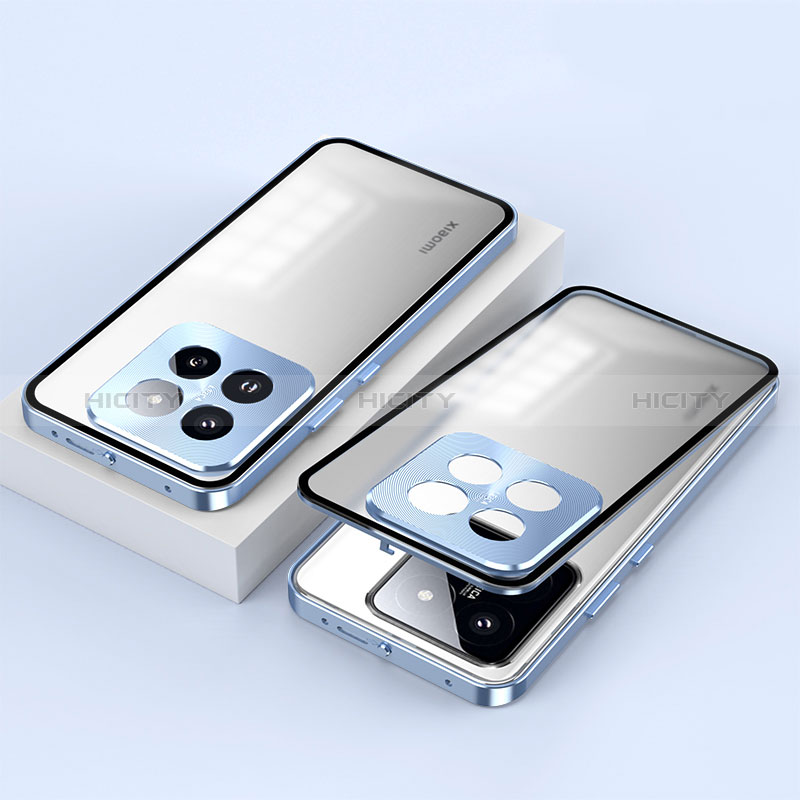 Funda Bumper Lujo Marco de Aluminio Espejo 360 Grados Carcasa P01 para Xiaomi Mi 14 Pro 5G
