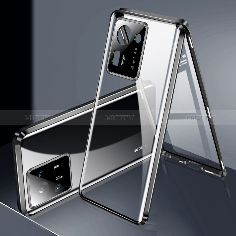 Funda Bumper Lujo Marco de Aluminio Espejo 360 Grados Carcasa P01 para Xiaomi Mi Mix 4 5G Negro