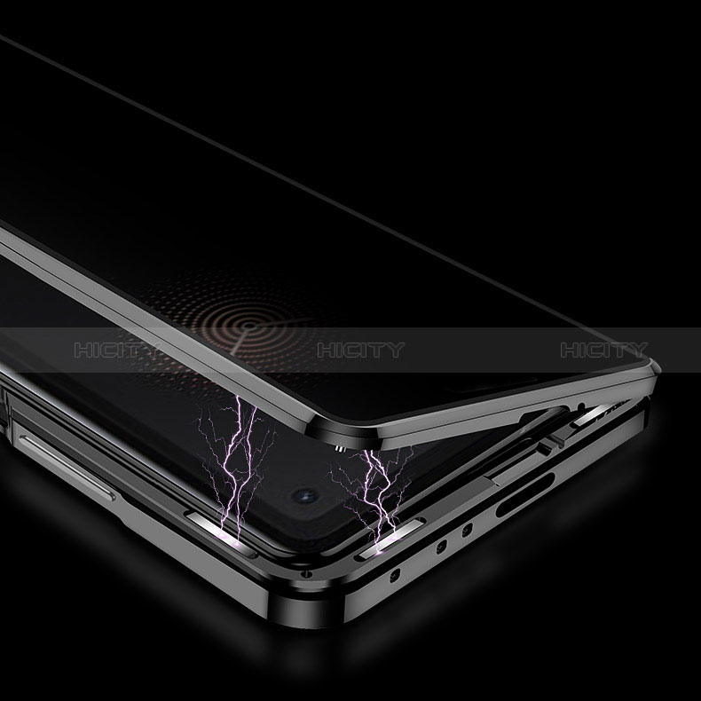 Funda Bumper Lujo Marco de Aluminio Espejo 360 Grados Carcasa P01 para Xiaomi Mix Fold 5G Negro