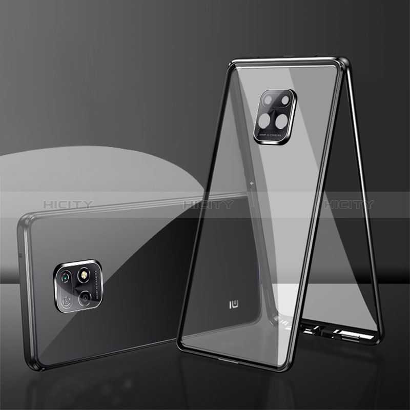 Funda Bumper Lujo Marco de Aluminio Espejo 360 Grados Carcasa P01 para Xiaomi Redmi 10X Pro 5G Negro