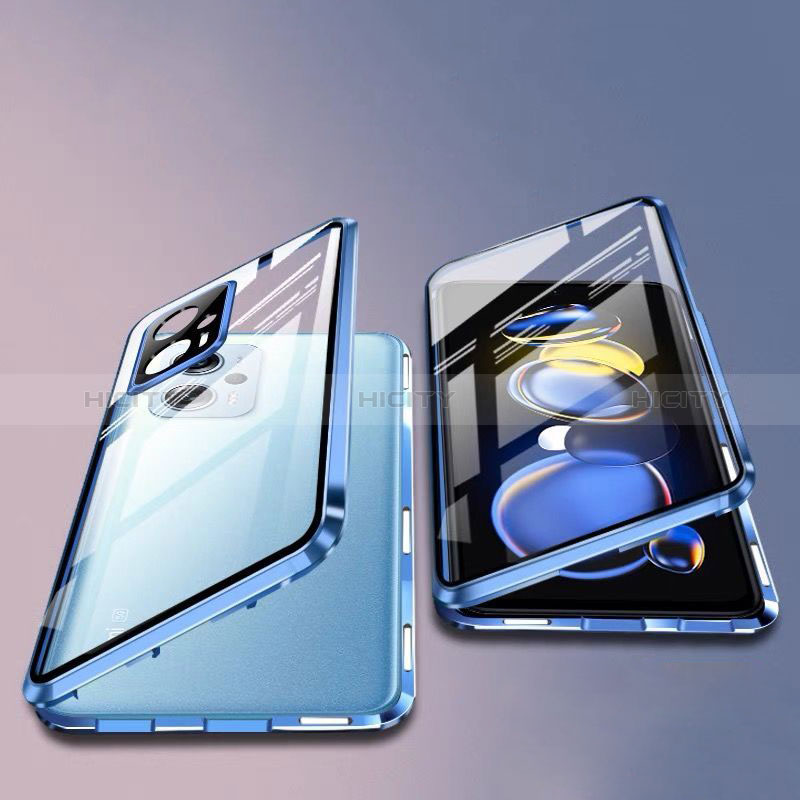 Funda Bumper Lujo Marco de Aluminio Espejo 360 Grados Carcasa P01 para Xiaomi Redmi Note 11T Pro+ Plus 5G