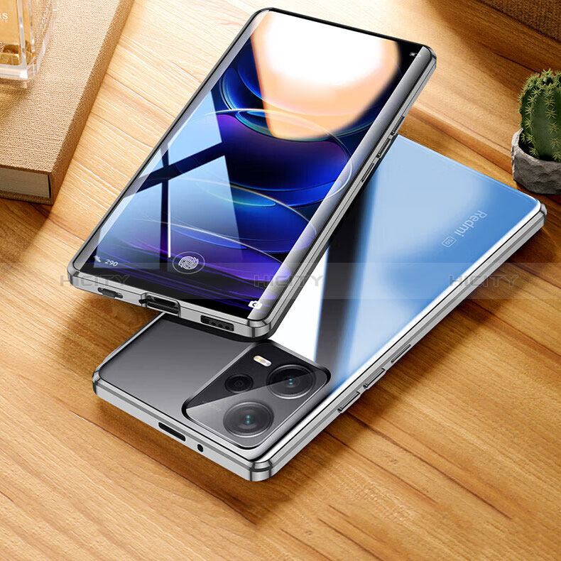 Funda Bumper Lujo Marco de Aluminio Espejo 360 Grados Carcasa P01 para Xiaomi Redmi Note 12 Pro+ Plus 5G