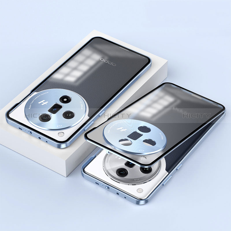 Funda Bumper Lujo Marco de Aluminio Espejo 360 Grados Carcasa P02 para Oppo Find X7 Ultra 5G