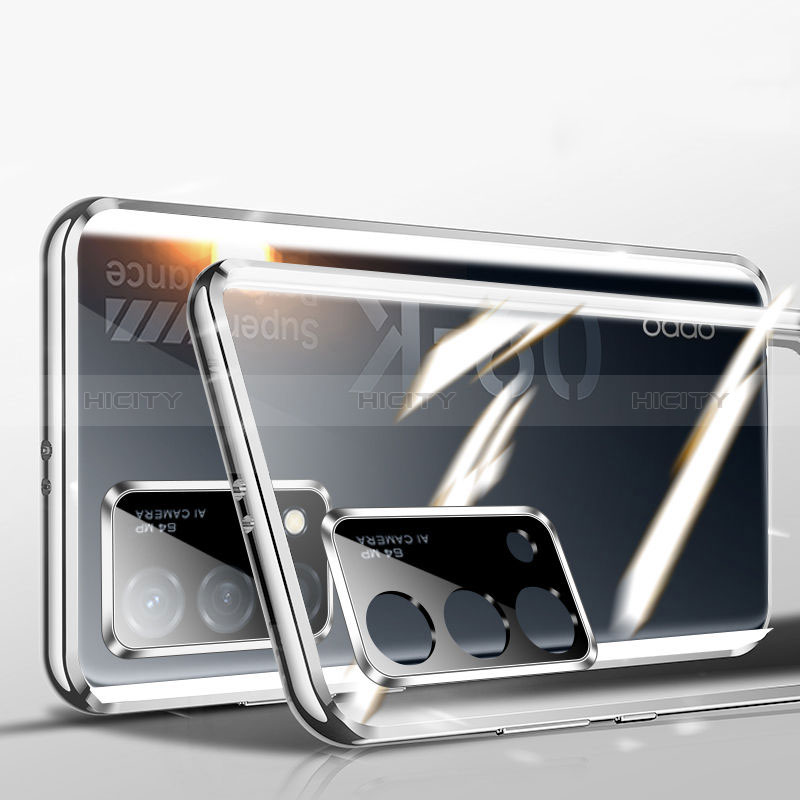 Funda Bumper Lujo Marco de Aluminio Espejo 360 Grados Carcasa P02 para Oppo K9 5G